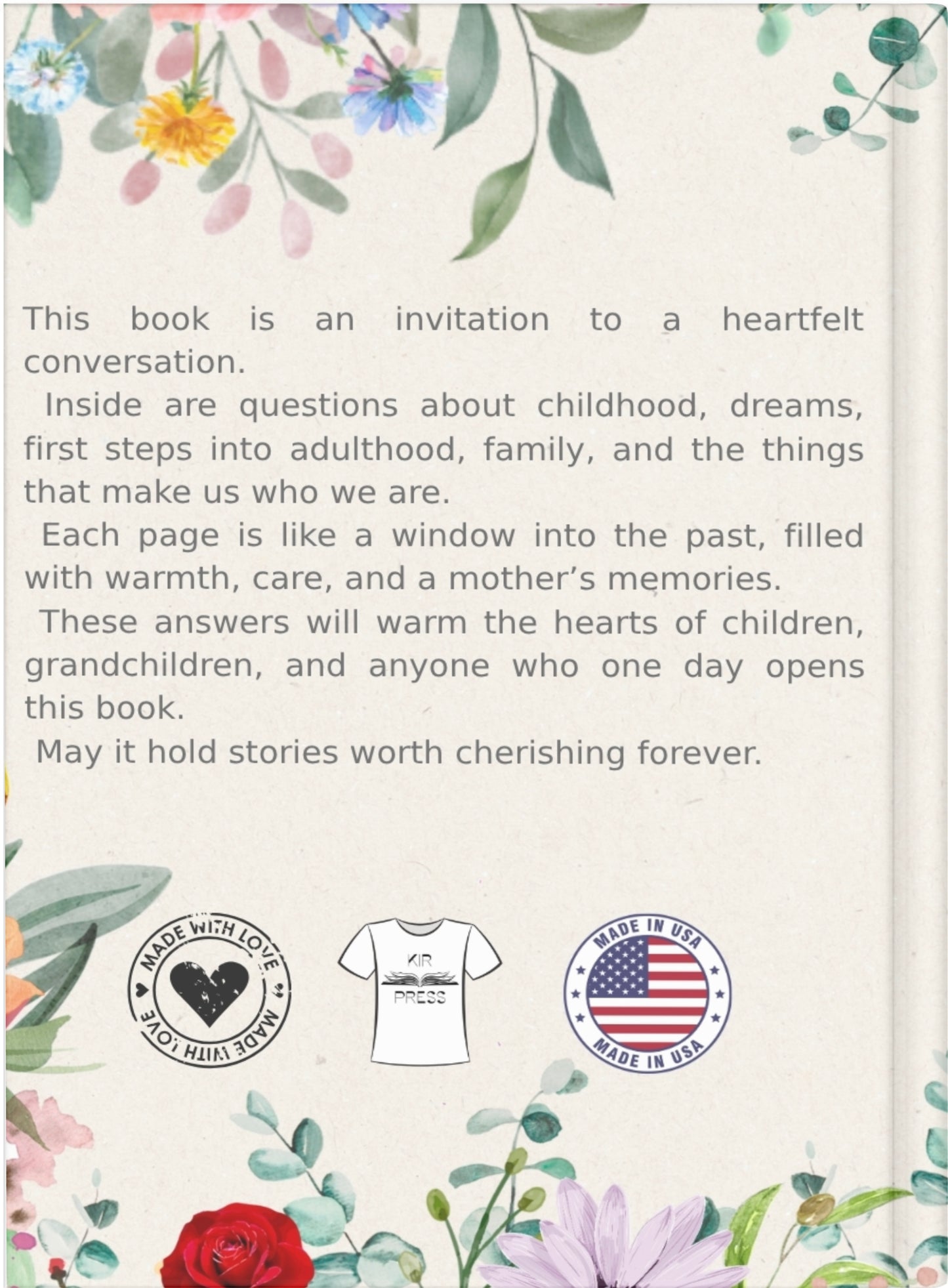 Tell Me About Yourself, Mom — A Keepsake Memory Book